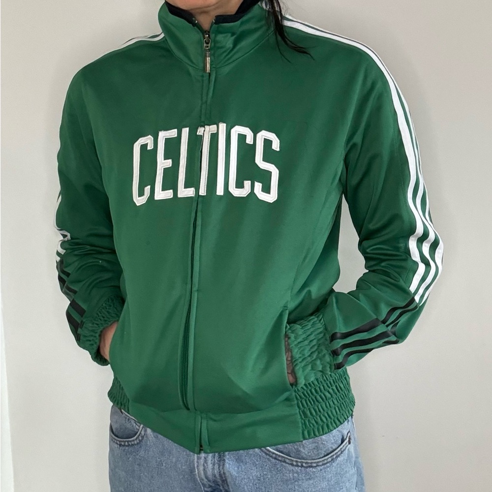 Celtics Green Zip-Up Track Jacket
